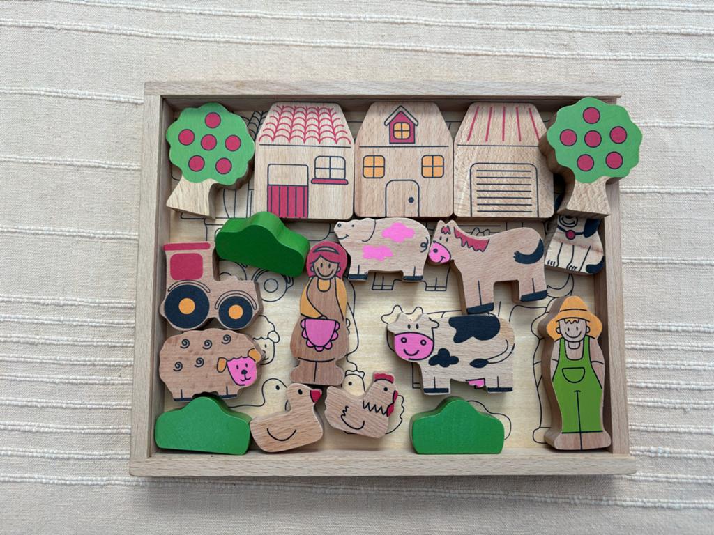 Houten Boerderij Puzzel / Speelset, Ophalen, Zo goed als nieuw, Overige typen