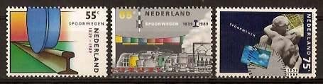 Nederland NVPH nr 1430/2 postfris 100 jaar Spoorwegen 1989, Ophalen of Verzenden, Na 1940, Postfris