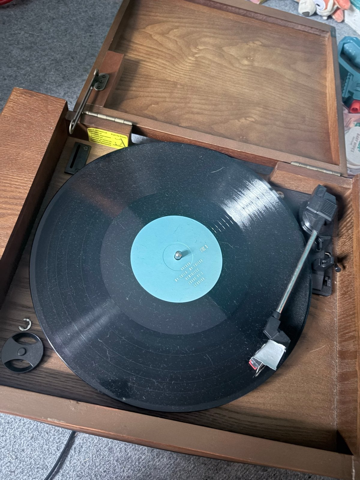 Vintage Platenspeler met Radio - Houten Koffer, Audio, Tv en Foto, Ophalen, Gebruikt, Platenspeler, Overige merken