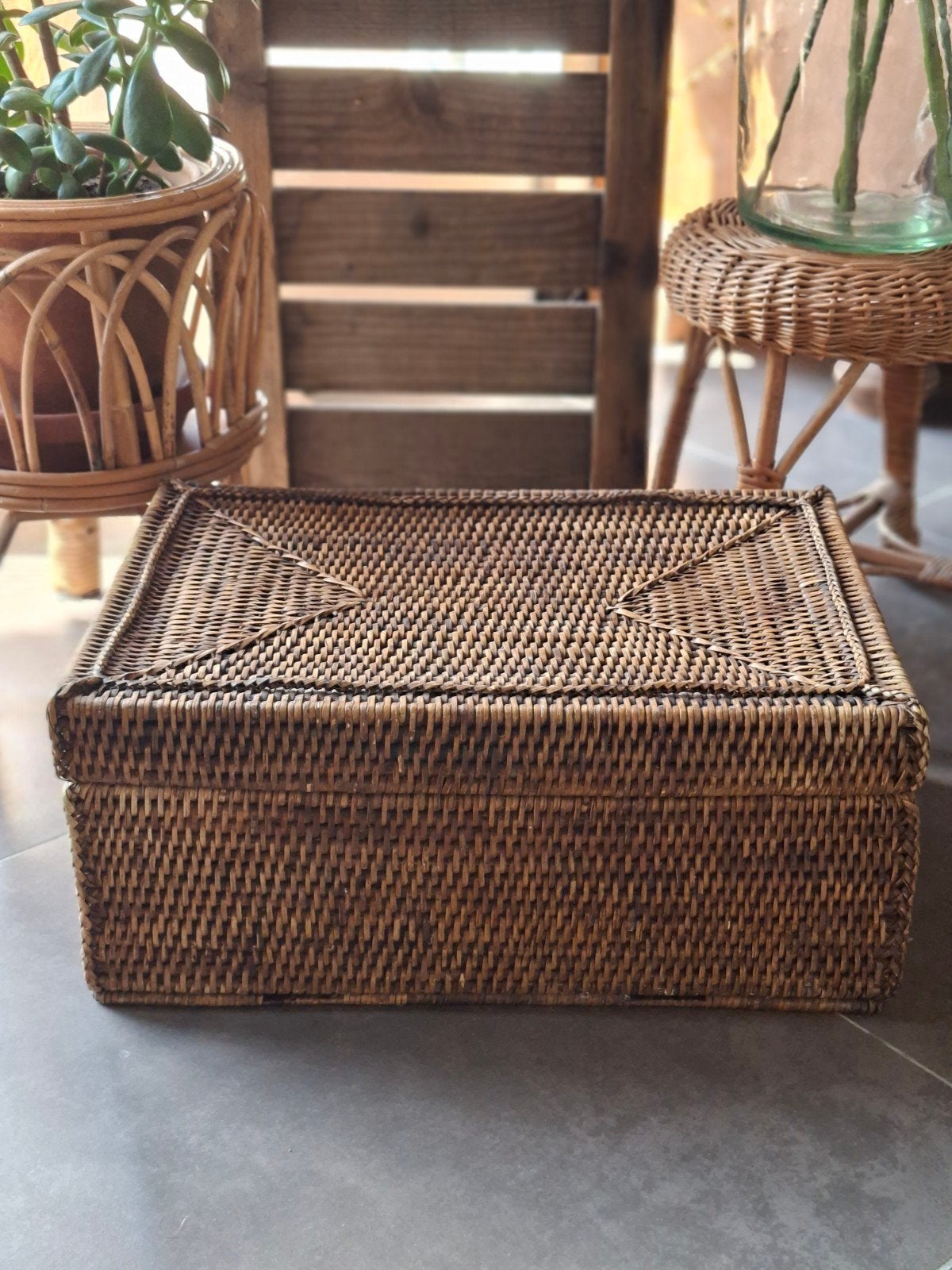 Boho Ibiza mand kist opberger, Ophalen, 50 tot 100 cm, Minder dan 50 cm
