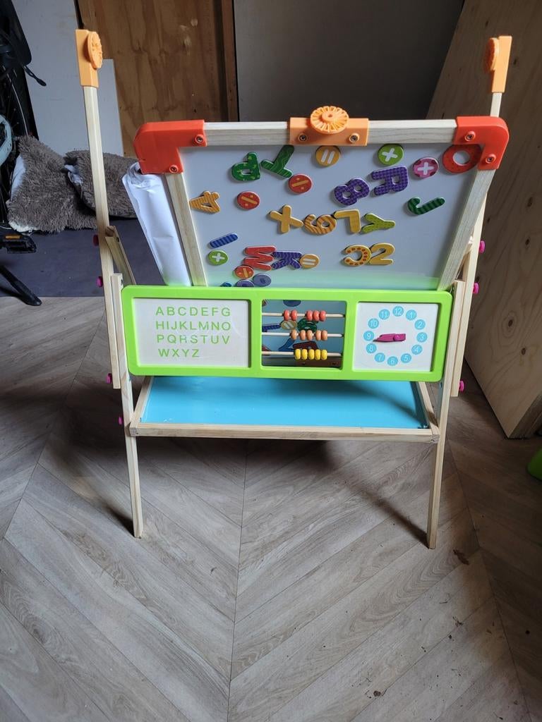 Houten Kinder Tekenbord met Magneten en Telraam, Kinderen en Baby's, Speelgoed | Educatief en Creatief, Ophalen, Gebruikt, Taal en Lezen