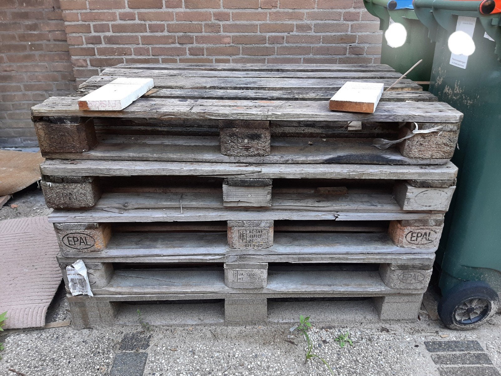 5 EPAL pallets te koop, Ophalen, Gebruikt, Pallet, Minder dan 200 cm