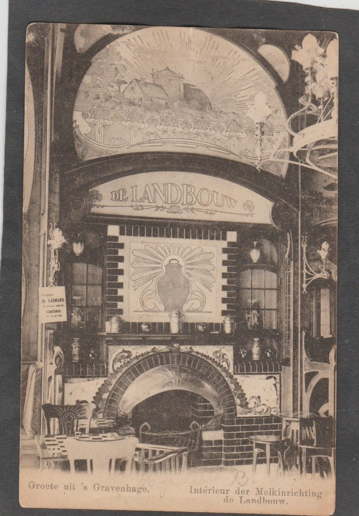 s,gravenhage interieur van de melkinrichting  de landbouw, Verzenden, Voor 1920, Gelopen, Zuid-Holland
