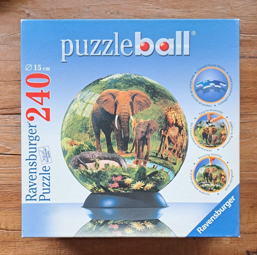 Ravensburger Puzzleball Wildlife 240st. z.g.a.n. (verz. kan), Ophalen, Minder dan 500 stukjes, Zo goed als nieuw, Rubik's of 3D-puzzel