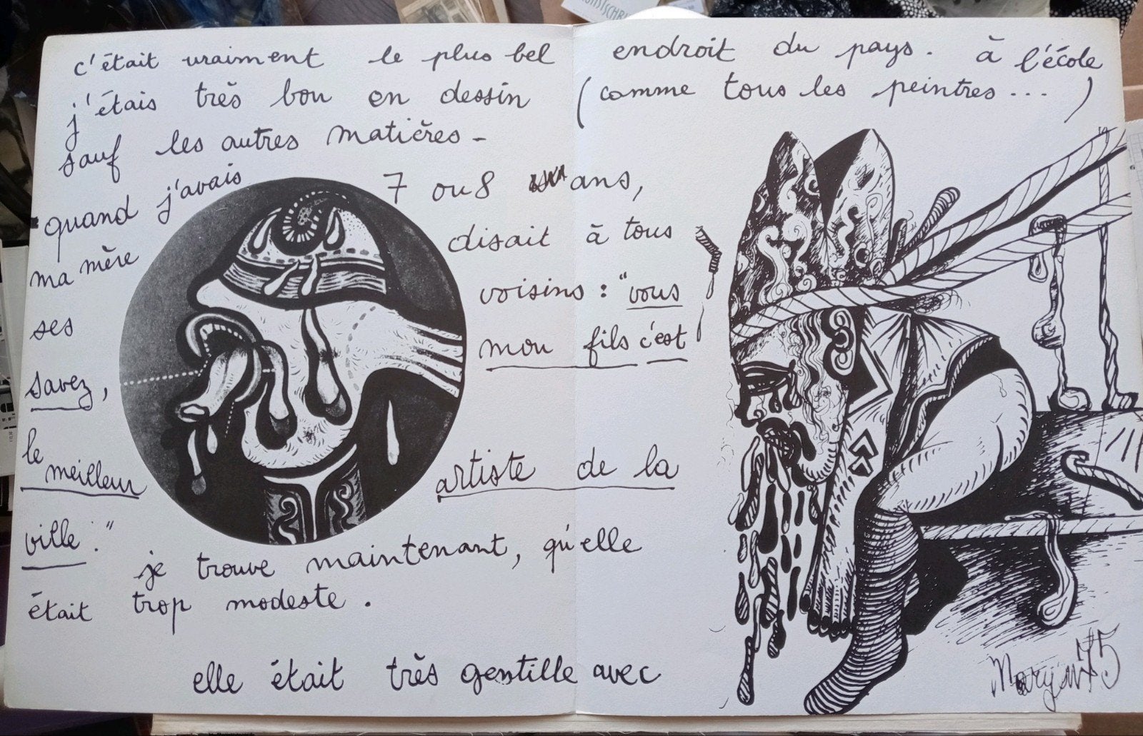Maryan Lithografie galerie Ariel 1975, Antiek en Kunst, Ophalen of Verzenden