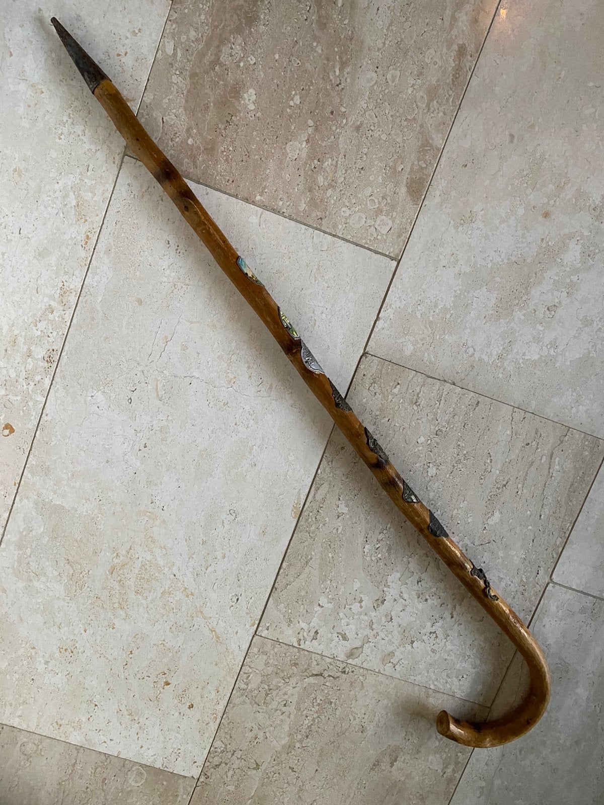 Vintage bergwandelstok, Ophalen, Gebruikt