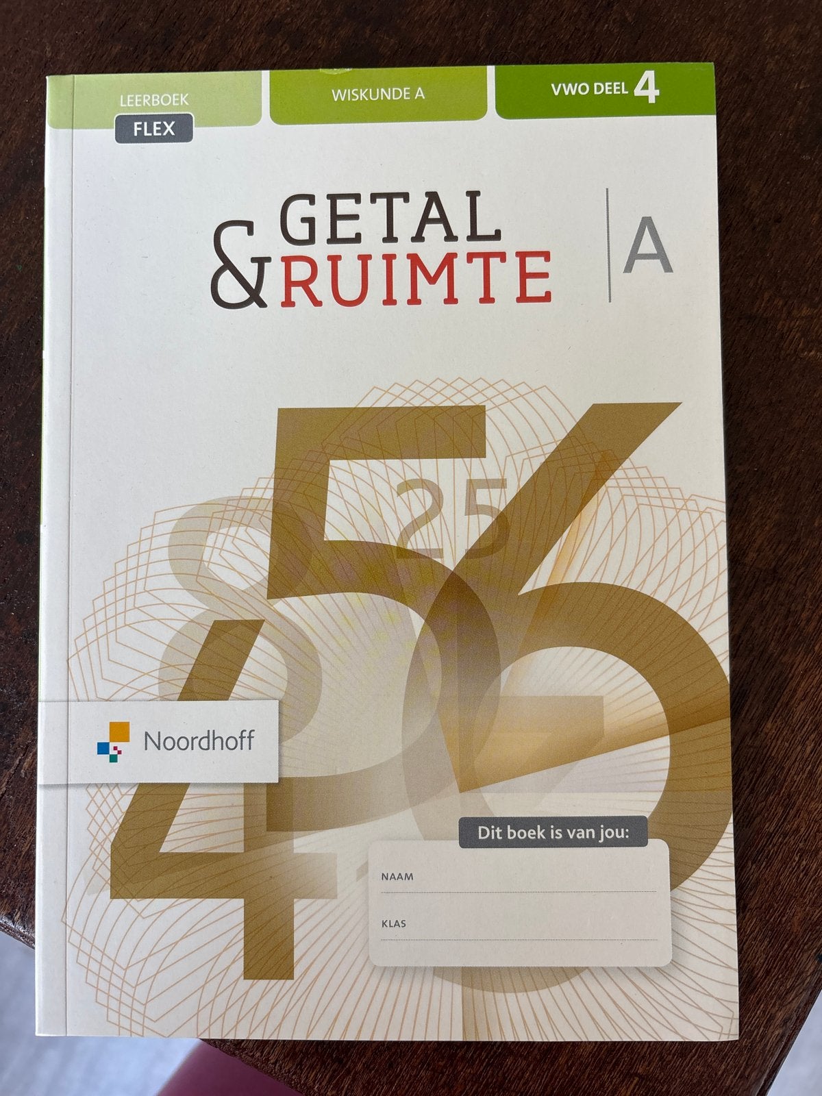 Getal & Ruimte VWO deel 4 Wiskunde A - FLEX, Ophalen of Verzenden, Zo goed als nieuw, VWO, Wiskunde A