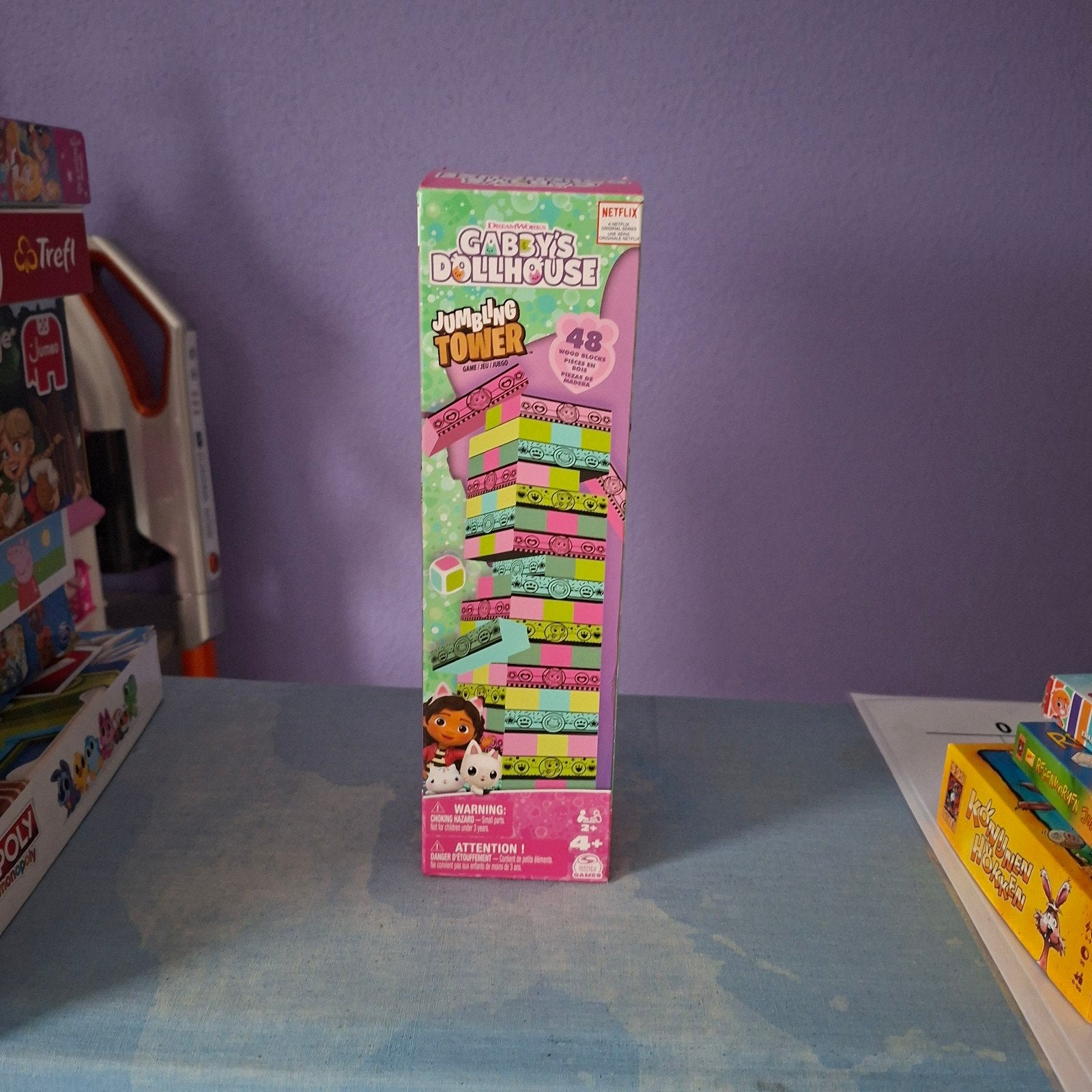 Gabby's Dollhouse Jumbling Tower (Jenga), Drie of vier spelers, Ophalen of Verzenden, Nieuw, Netflix