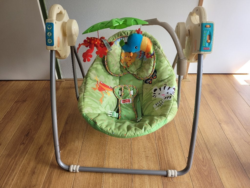 Fisher-Price schommelstoel 5 standen met geluid jungle, Ophalen of Verzenden, Zo goed als nieuw, Overige typen, Met geluid