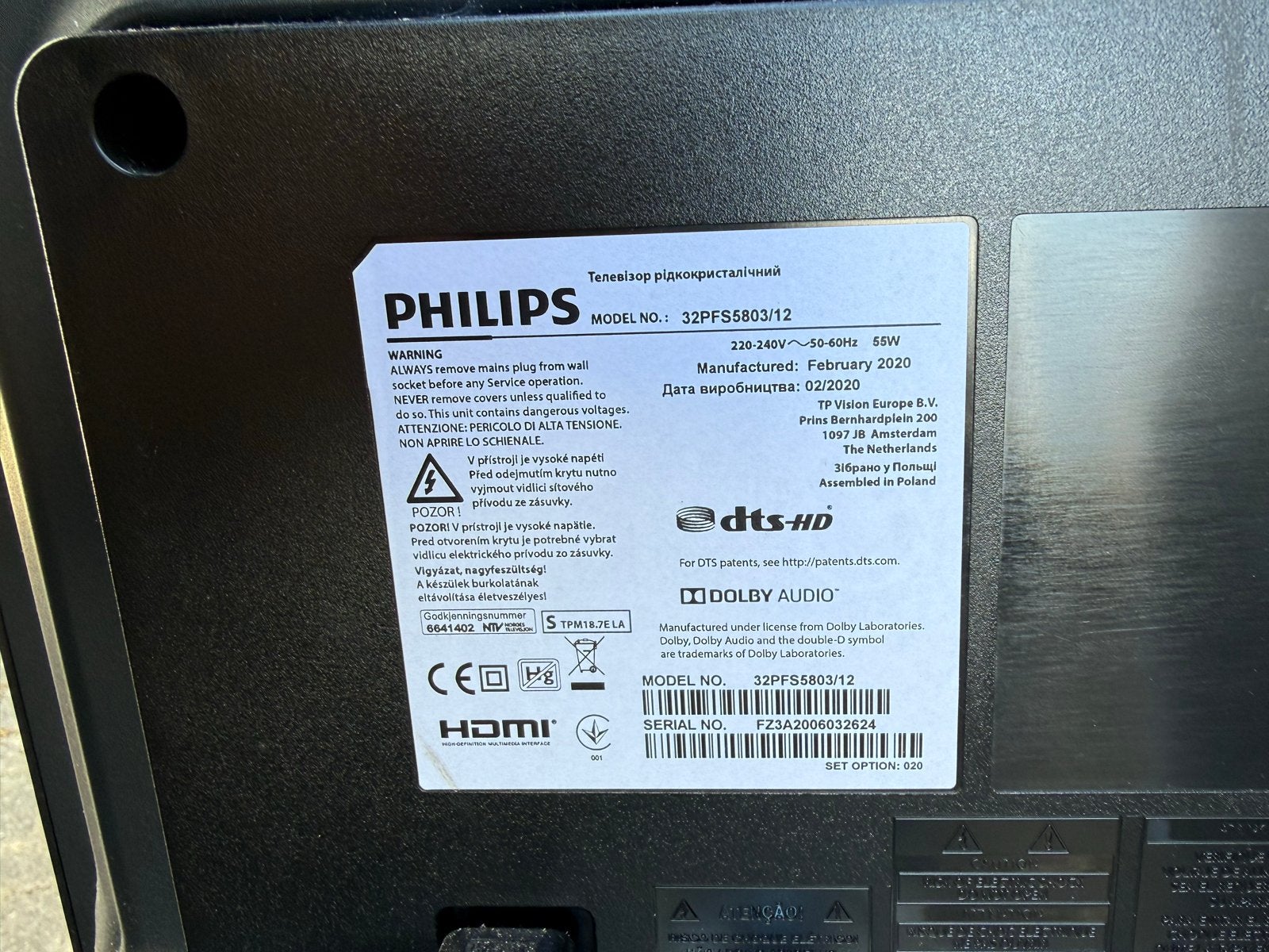 Philips TV 32PFFS5803/12 (zonder afstandsbediening), Philips, 50 Hz, Smart TV, Full HD (1080p)