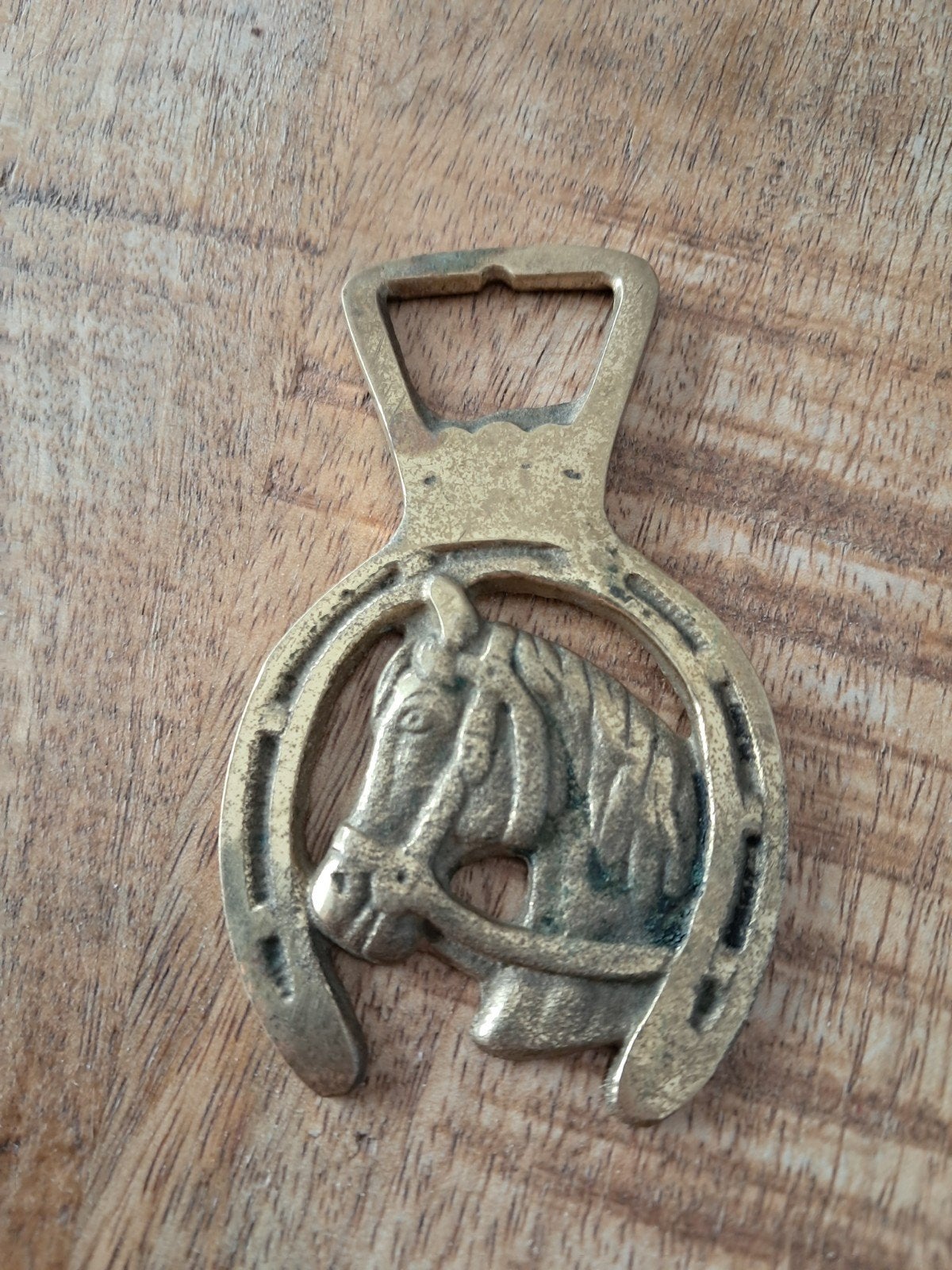 Flesopener hoefijzer met een paardenkop, Ophalen of Verzenden