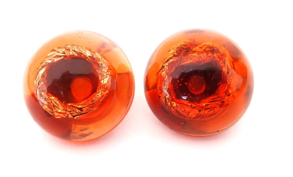 Oranje Oorbellen met Gouden Spiraal, Sieraden, Tassen en Uiterlijk, Overige materialen, Verzenden, Oranje, Zo goed als nieuw