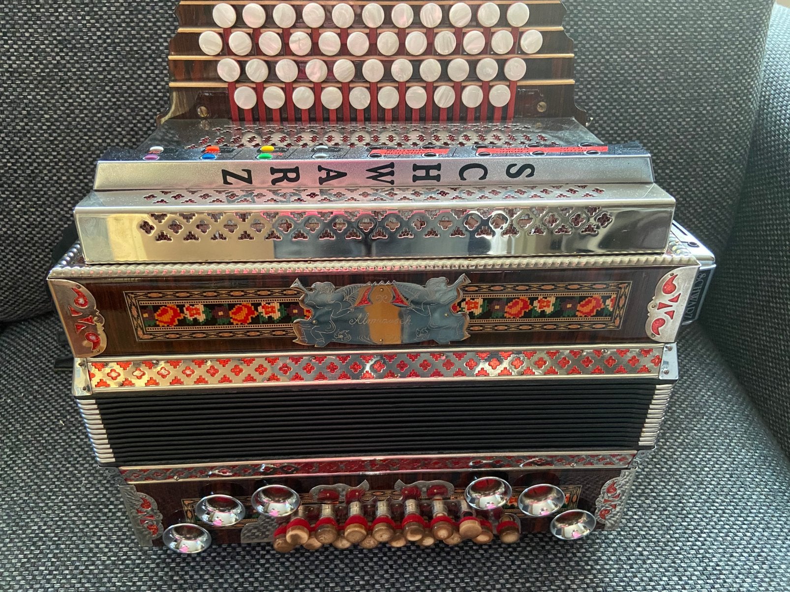 Almrausch-sterische accordeon met Limex, Overige merken, Gebruikt, Overige formaten, Met koffer