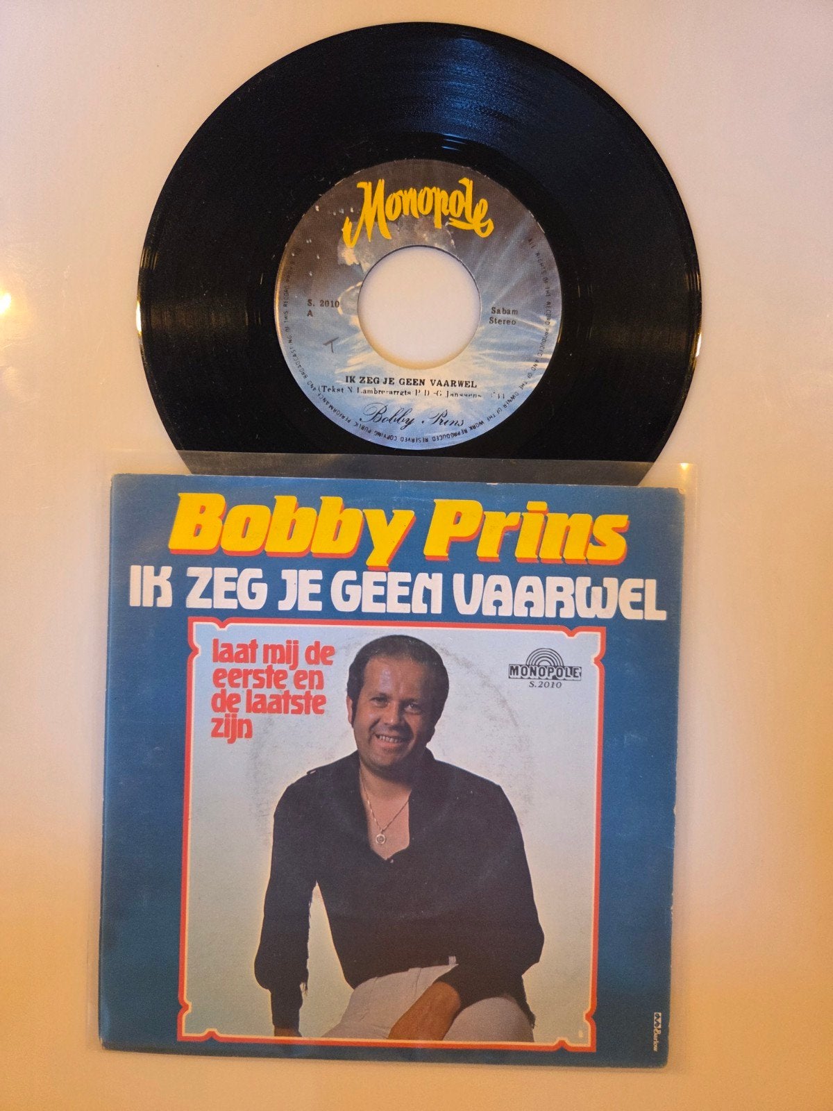 Bobby Prins - Ik zeg je geen vaarwel, Cd's en Dvd's, Vinyl Singles, Ophalen of Verzenden, Gebruikt, 7 inch, Nederlandstalig