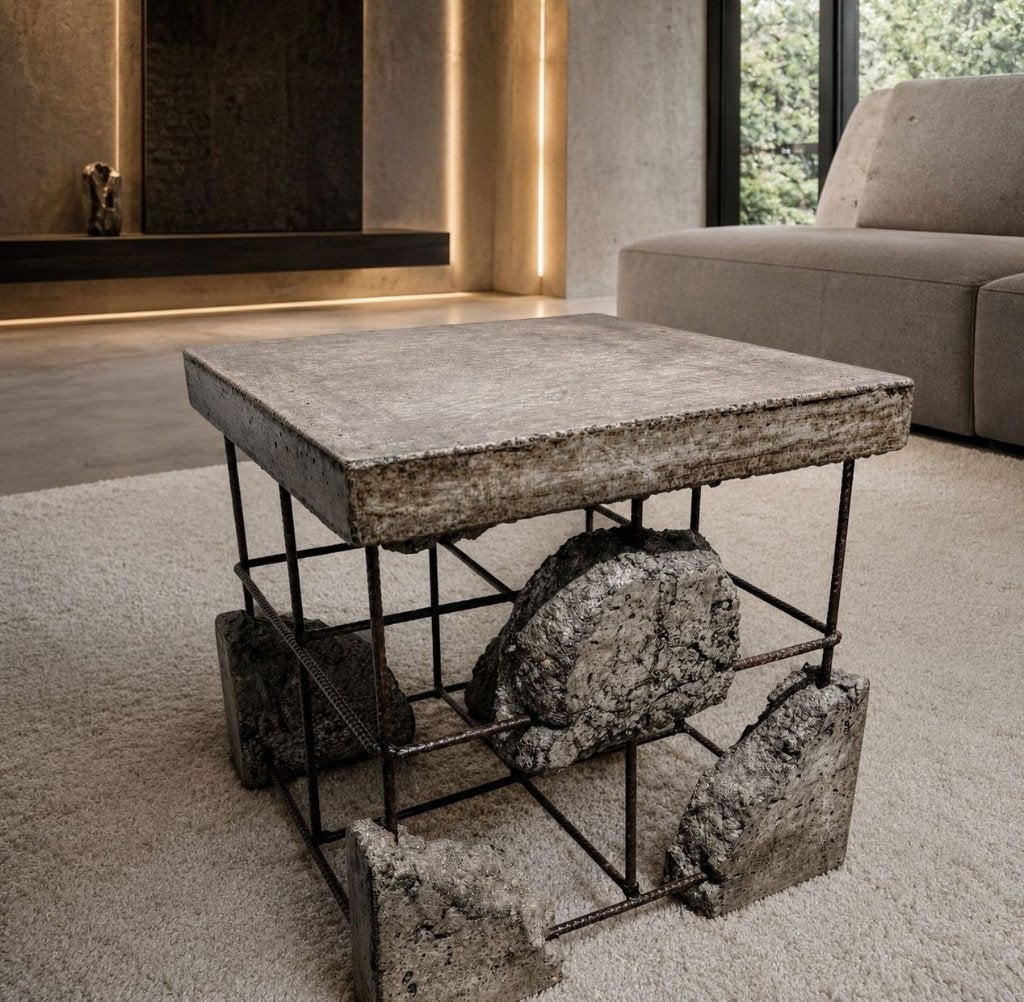 Brutalist Sculptural Coffee Table, Ophalen of Verzenden, Rechthoekig, Minder dan 55 cm, 60 cm of meer