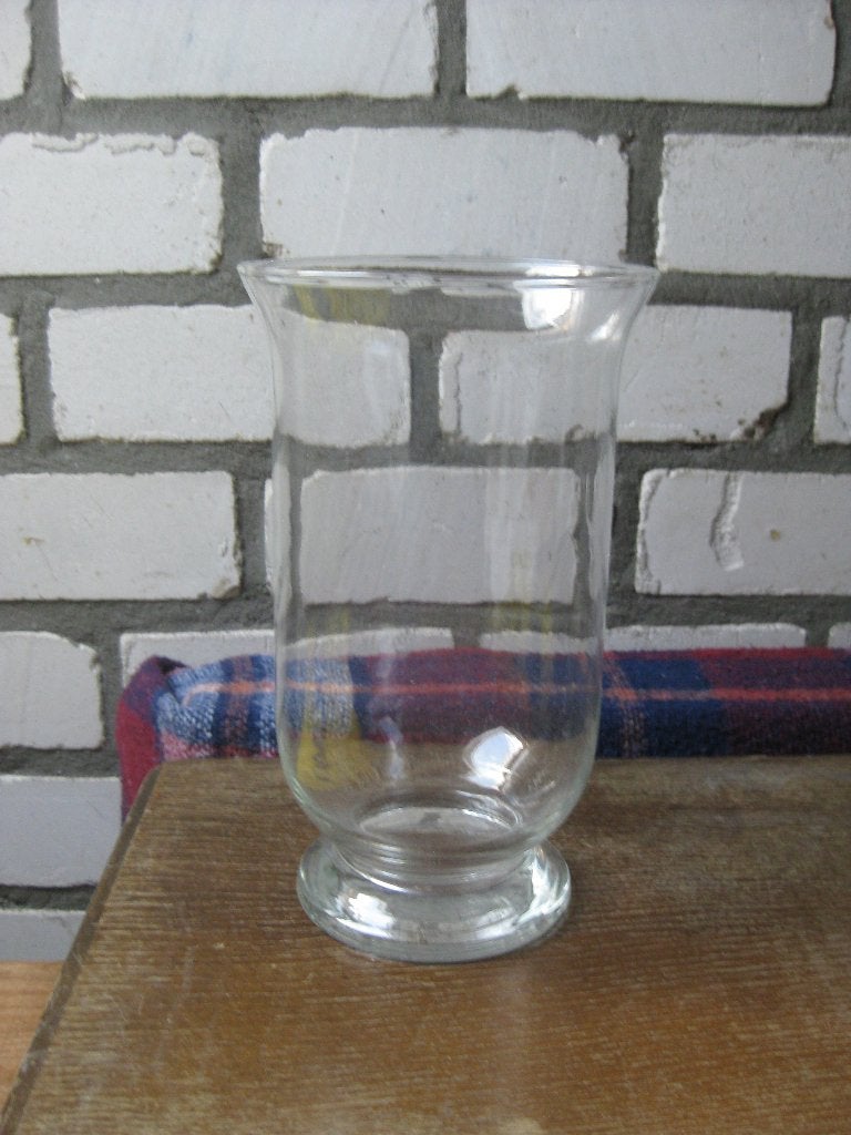 Glazen vaas-windlicht hoogte 25 cm, diameter 15, Ophalen of Verzenden, Zo goed als nieuw