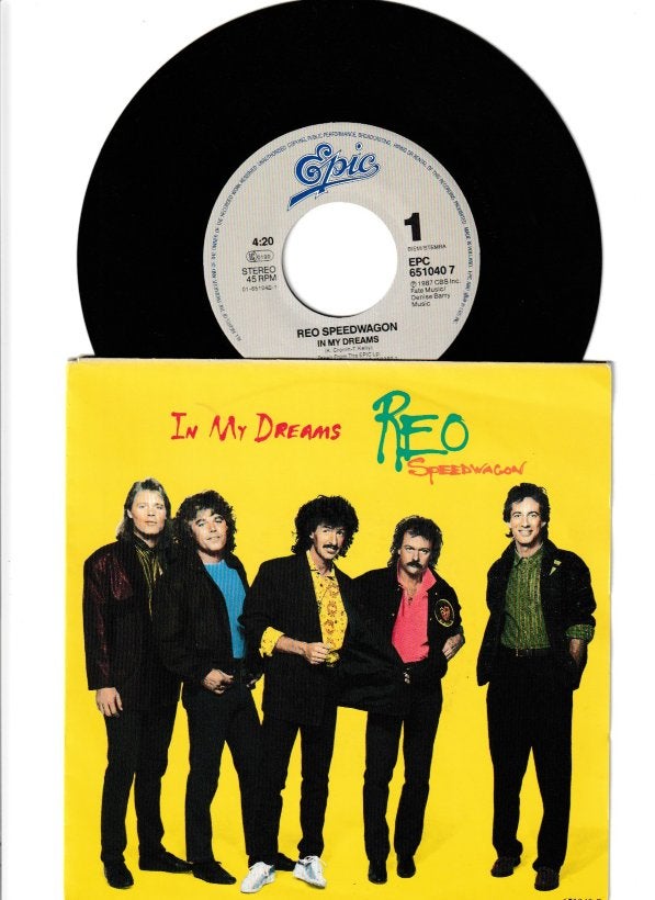 REO SPEEDWAGON  -  IN MY DREAMS  ///  OVER THE EDGE  [7''], 7 inch, Zo goed als nieuw, Rock en Metal, Overige typen