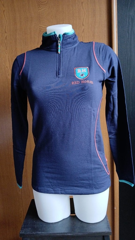 Dark marine blauwe Red Horse Pully shirt mt 104 152 164 176, Dieren en Toebehoren, Paardrijkleding, Blauw, Dressuur, Red Horse