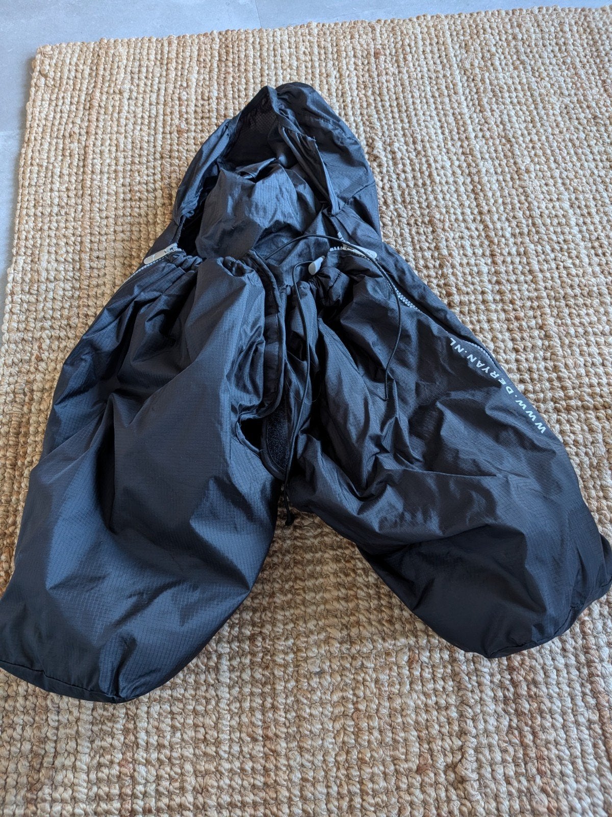 Deryan Regenpak/Overtrekpak voor op fietsstoeltje- Zwart, Zo goed als nieuw, Bovenkleding, Ophalen, S