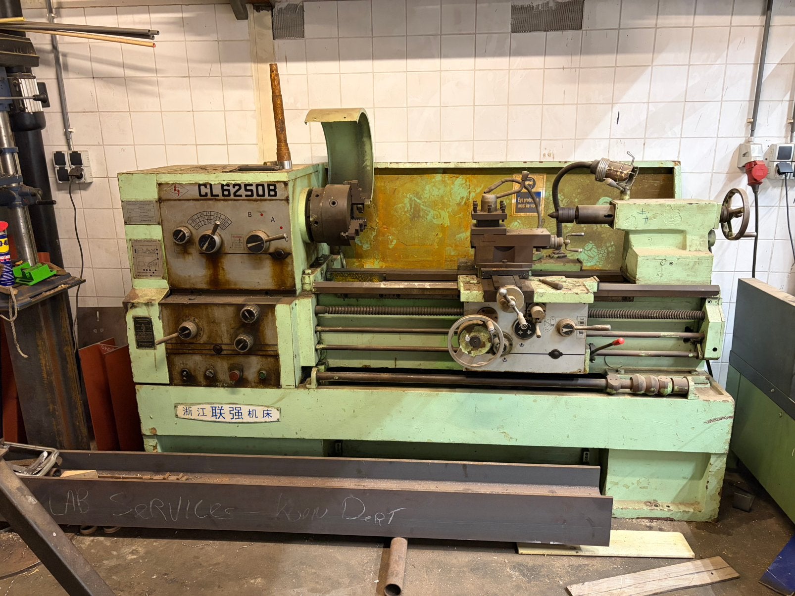 Zware Metaaldraaibank CL6250B - Tussen de centers 1000mm, Doe-het-zelf en Verbouw, Ophalen, Gebruikt, Metaaldraaibank, 500 tot 1000 mm