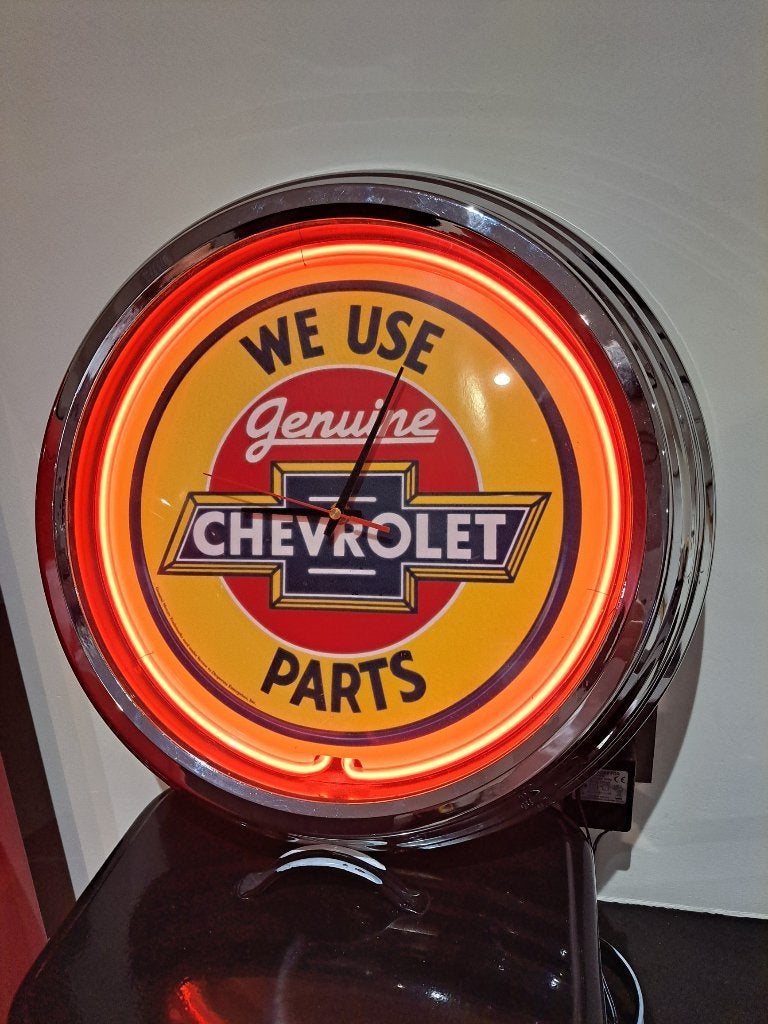 Chevrolet neon klok, Ophalen of Verzenden, Gebruikt, Auto's
