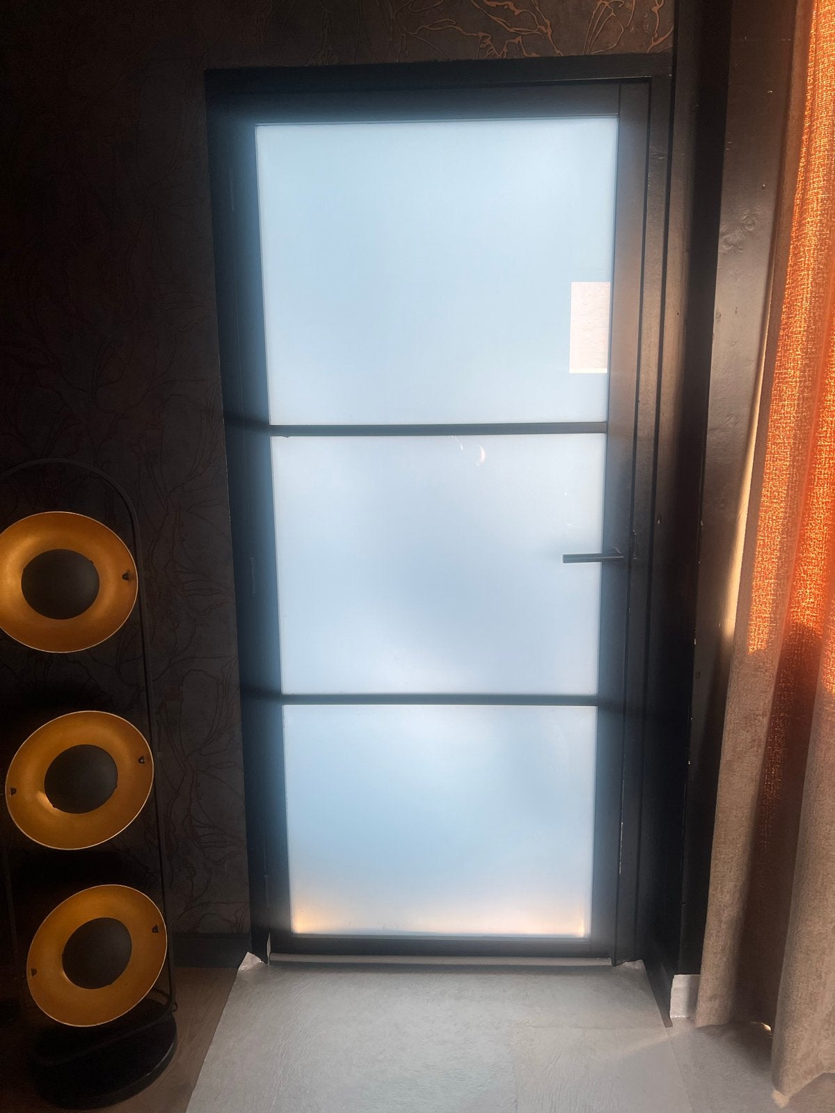 Binnendeur met melkglas en handgreep (86x202 cm), Ophalen, 80 tot 100 cm, Binnendeur, Zo goed als nieuw
