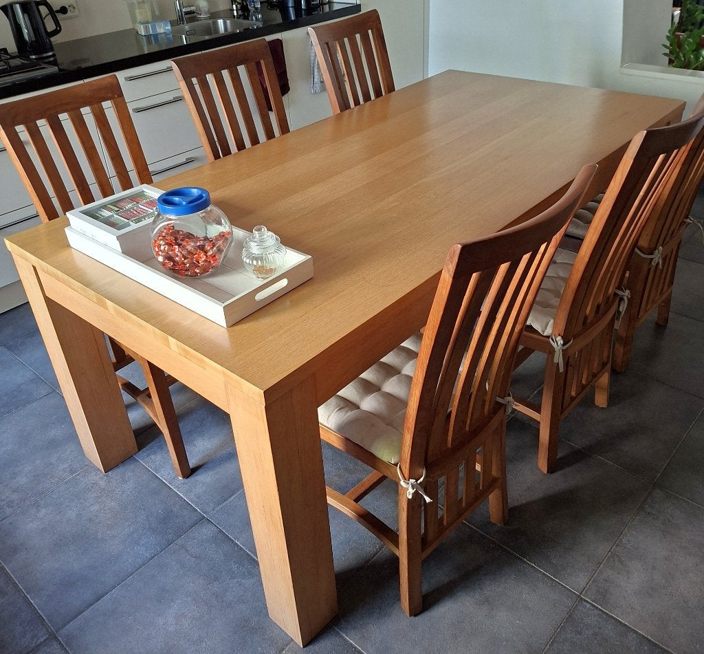 eettafel met 6 stoelen, Ophalen, Gebruikt, 50 tot 100 cm, Vijf personen of meer
