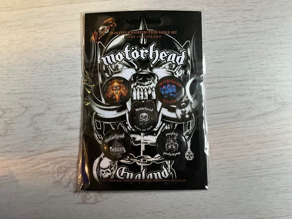 Mix buttonset van Motorhead 5 stuks nieuw, Verzamelen, REGIA, Nieuw, Ophalen of Verzenden, Mix buttonset van Motorhead 5 stuks nieuw