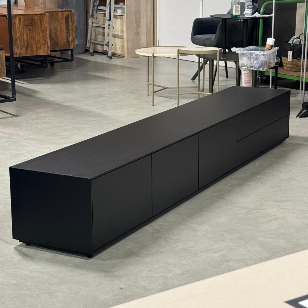 tv meubel zwart. 270 zwevend of staand showroom model, Huis en Inrichting, Kasten | Televisiemeubels, Overige materialen, Ophalen of Verzenden