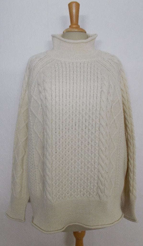 Irisch/Engelse look soepele beige col trui! L/XL, Verzenden, Zo goed als nieuw, Maat 42/44 (L), Beige