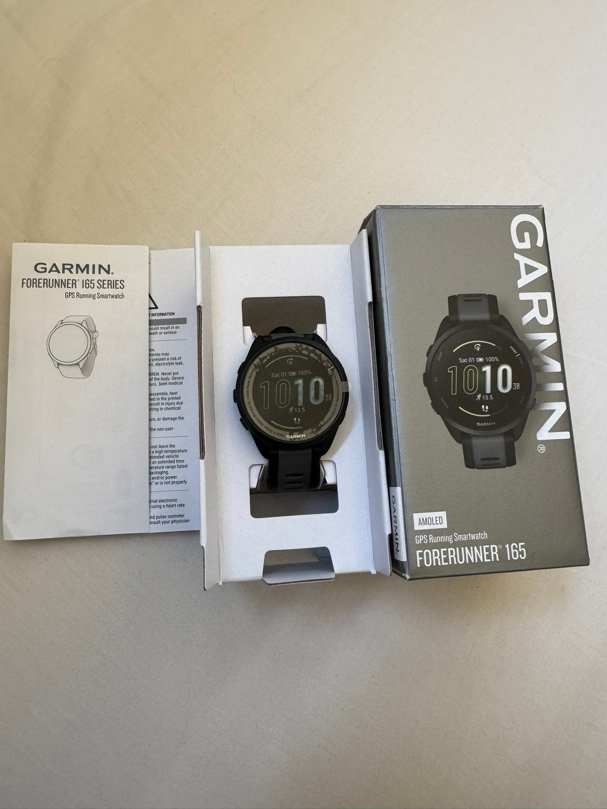 Garmin forerunner 165, Sieraden, Tassen en Uiterlijk, Smartwatches, Zwart, Ophalen of Verzenden, Zo goed als nieuw, Waterdicht