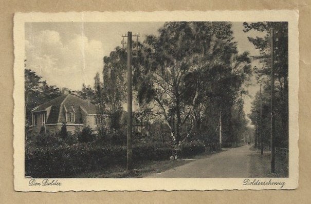 Oude ansichtkaart Den Dolder Dolderscheweg 1945, Ophalen of Verzenden, 1940 tot 1960, Gelopen, Utrecht