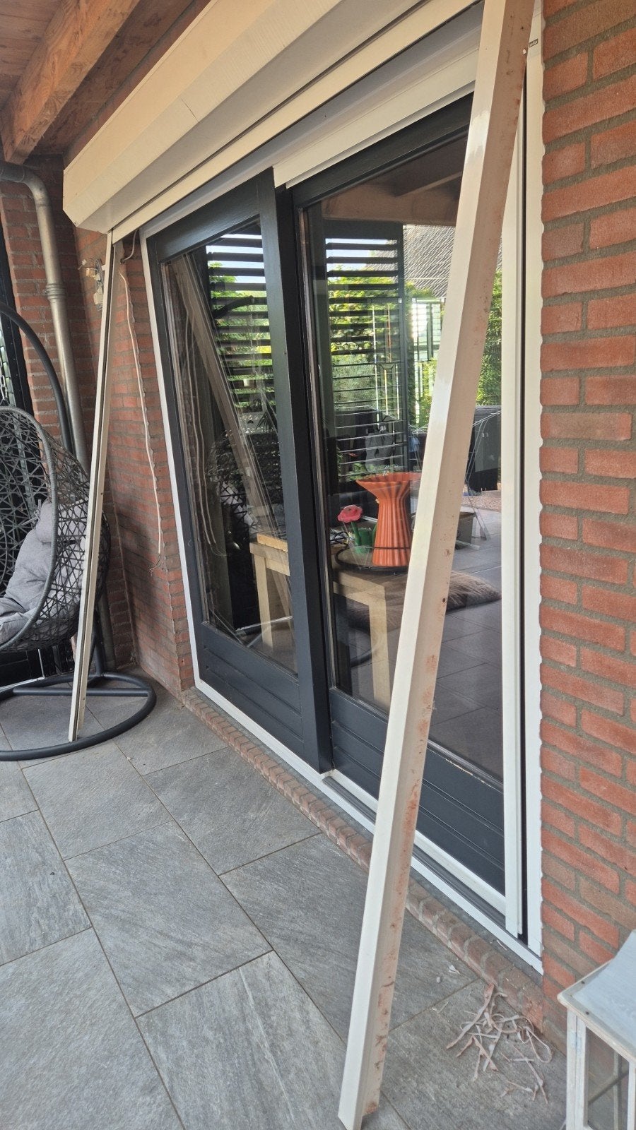 Elektrisch rolluik wit 240cm breed x 246cm hoog, Ophalen, Gebruikt, 200 cm of meer, Wit