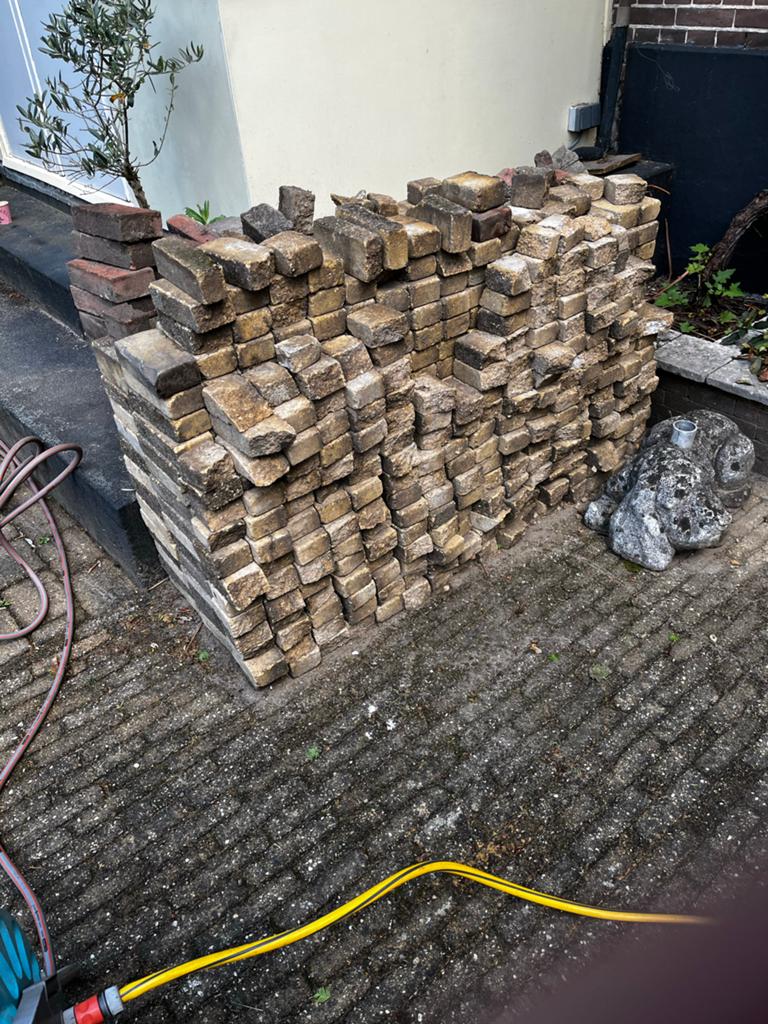 Gratis af te halen: Stenen van oud terras, Tuin en Terras, Ophalen, Gebruikt, Overige materialen, Overige typen