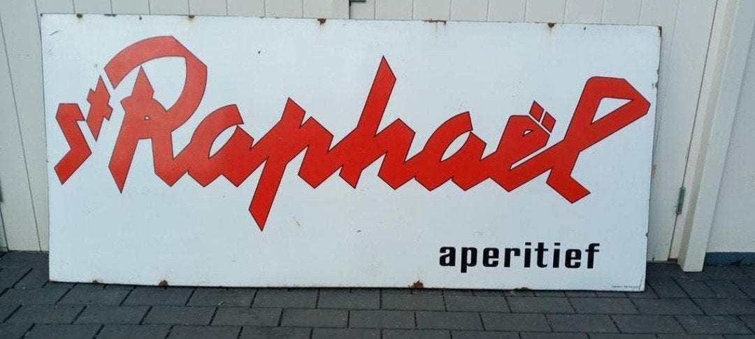 Emaillebord van St.Raphael aperitief  XXL 1963, Verzamelen, Ophalen, Gebruikt, Info@aperetief.nl, St.Raphael