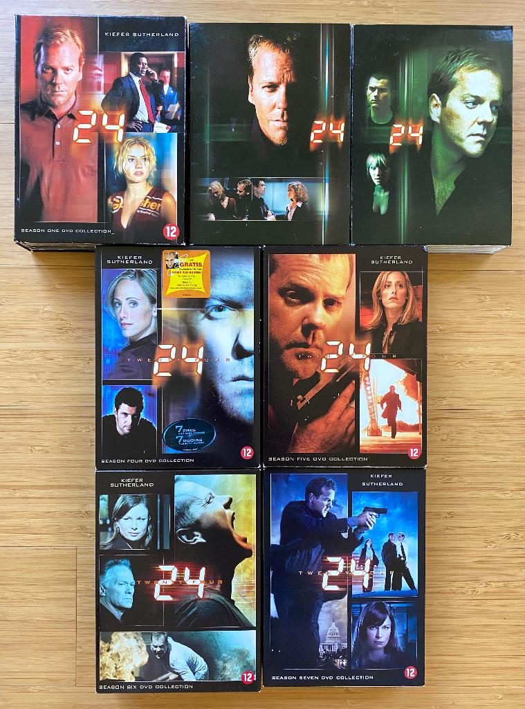 '24' - season 1 t/m 7 box sets met NL subs. Samen €25 of los, Gebruikt, Boxset, Ophalen of Verzenden, Vanaf 12 jaar