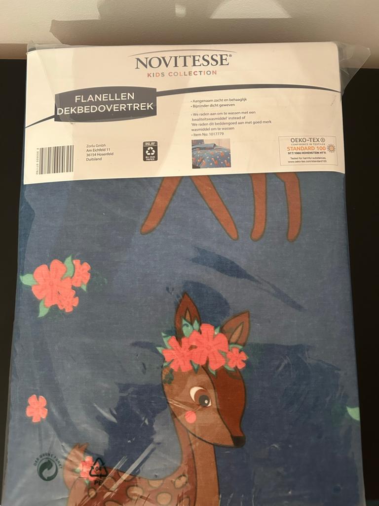Novitesse Kids Flannel Dekbedovertrek Bambi 140x200 cm, Dekbedovertrek, Nieuw, Ophalen of Verzenden, Meisje