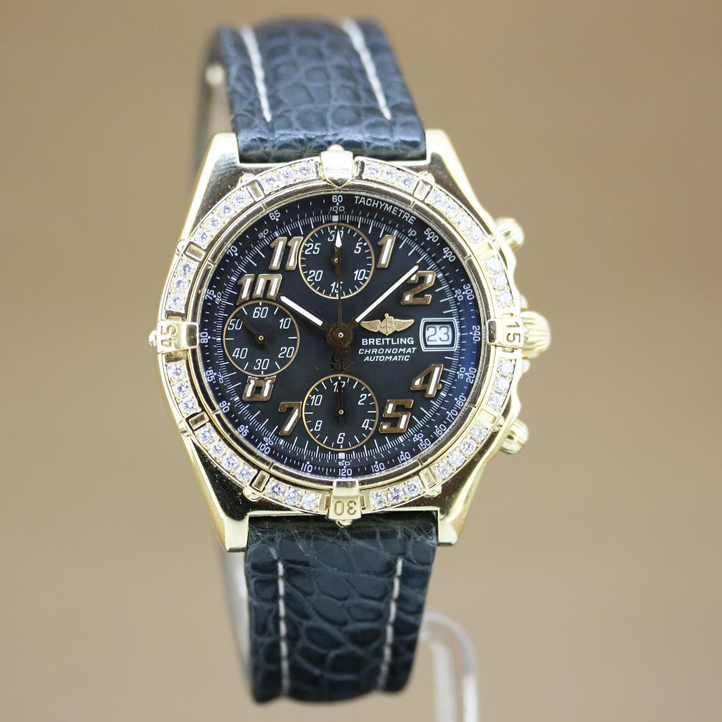 Breitling Chronomat Diamant 18K Vitesse K13350, Breitling, Polshorloge, Ophalen of Verzenden, Goud