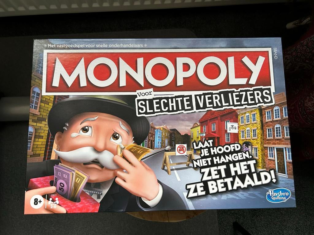 Monopoly voor slechte verliezers, Hobby en Vrije tijd, Gezelschapsspellen | Bordspellen, Drie of vier spelers, Ophalen of Verzenden