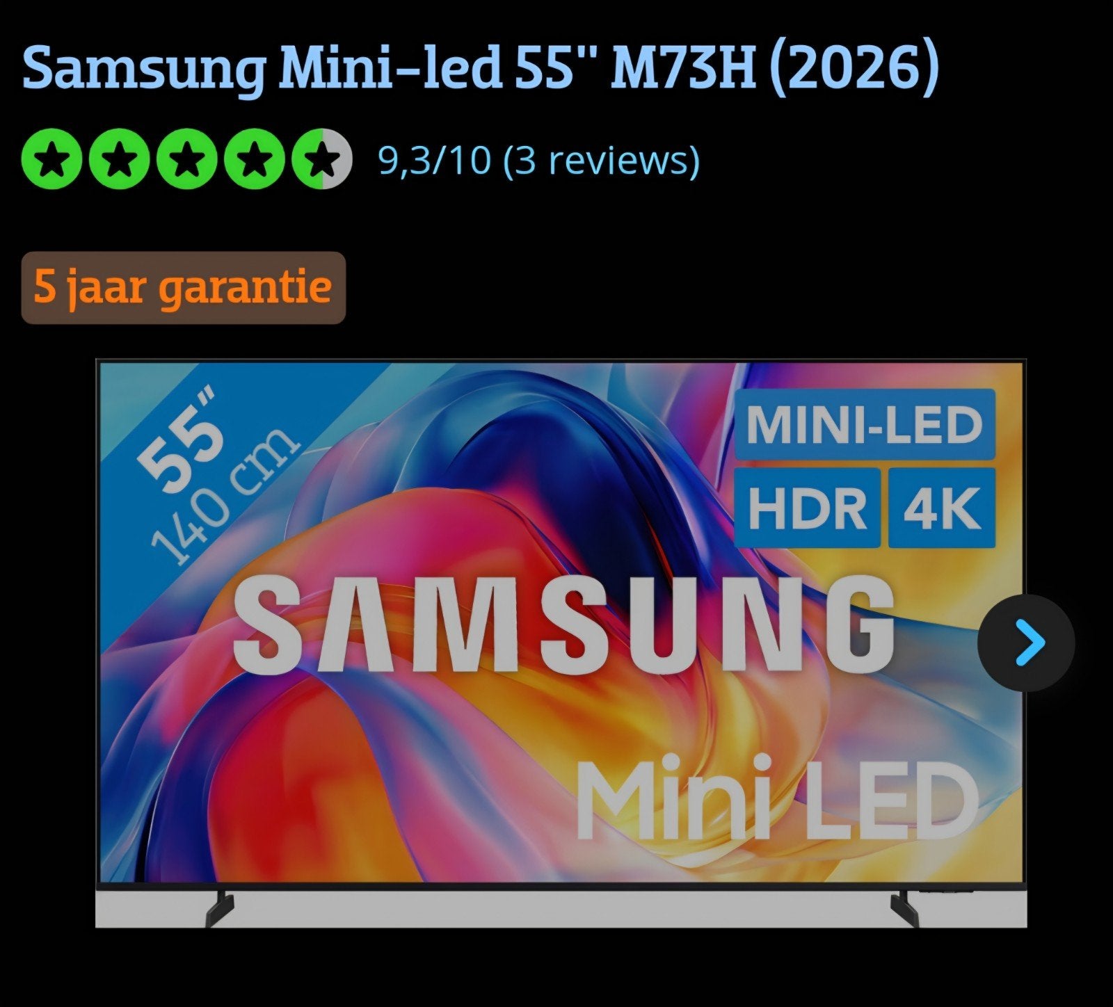 Samsung 55 inch 140cm 4k led tv 2026 nieuw in doos ongeopend, Ophalen of Verzenden, Nieuw