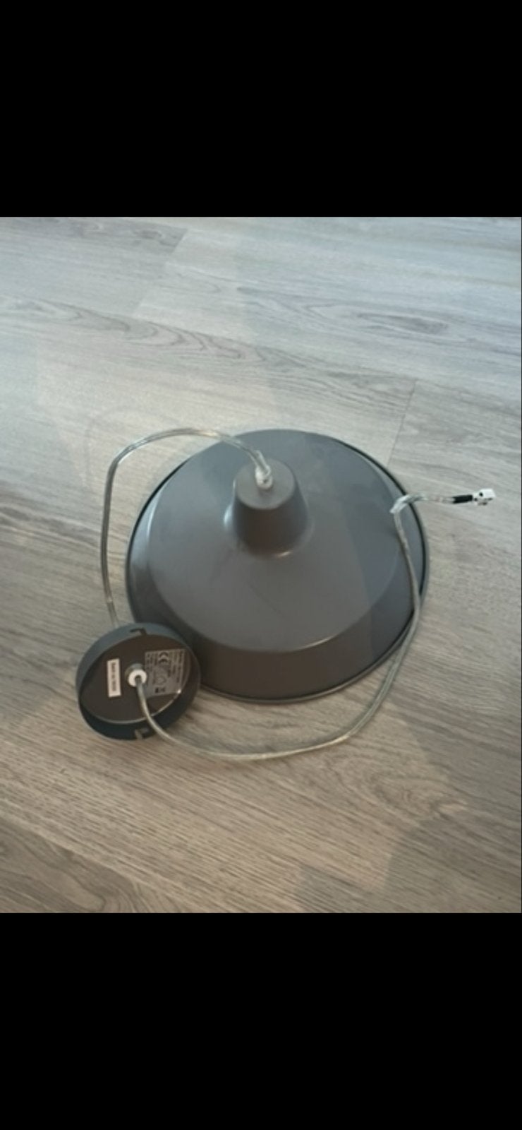 Grijze Plafondlamp - Zonder metalen bevestiging, Ophalen, Gebruikt, Grijs, Plafondlamp