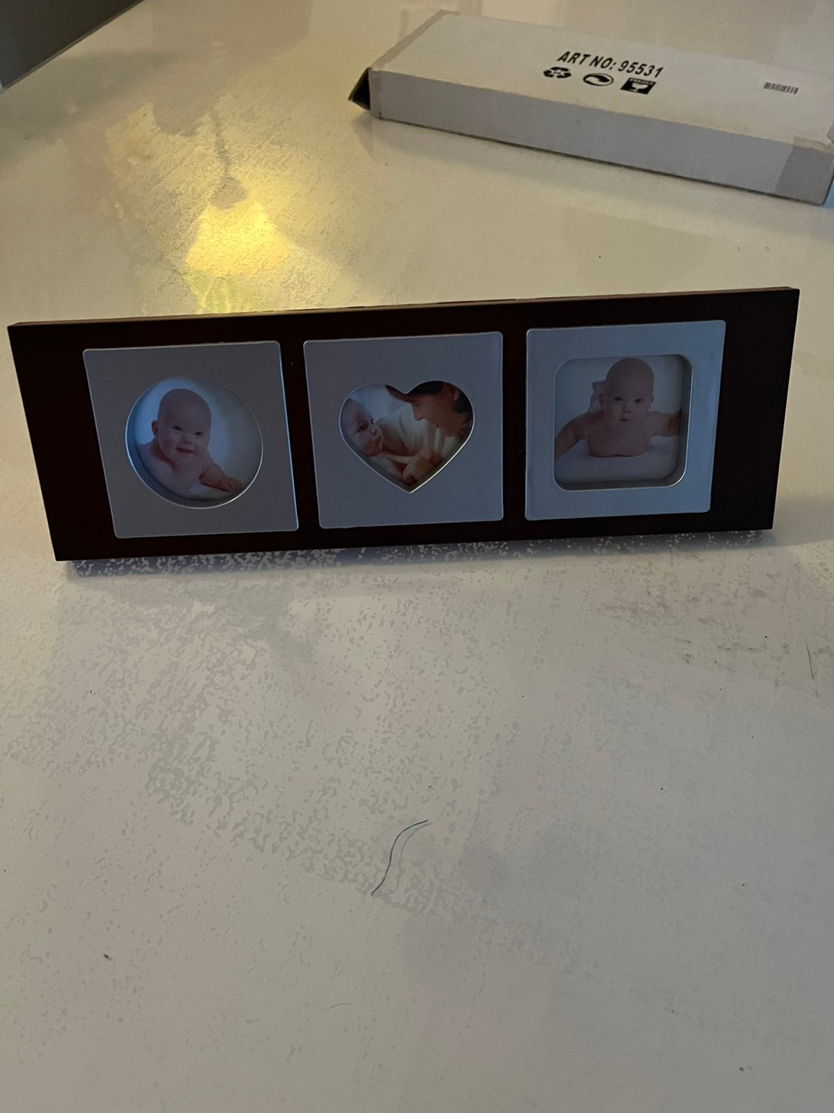 Foto lijst voor 3 foto’s hout chrome, Ophalen, Zo goed als nieuw, Hout