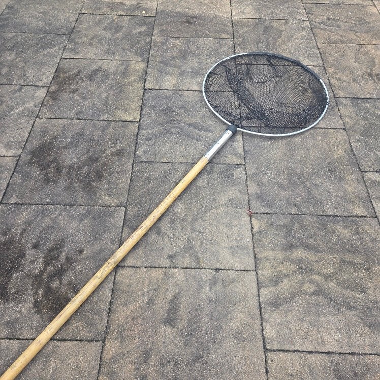 Schepnet voor Kois groot diameter 80cm steel 230 cm (=310cm), Karper of Koi