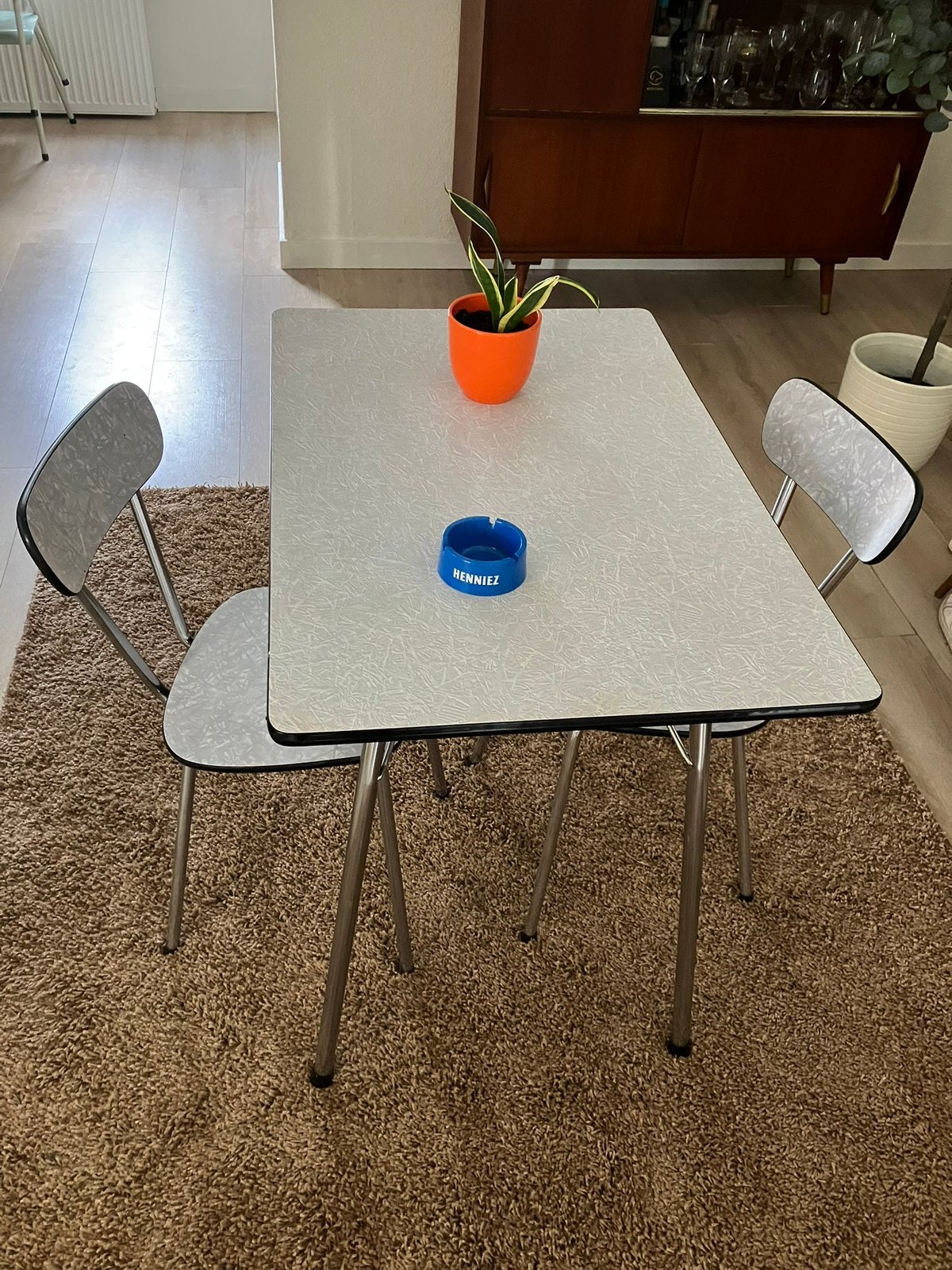 Vintage formica set jaren 50/60, Ophalen, Zo goed als nieuw, Campingstoel