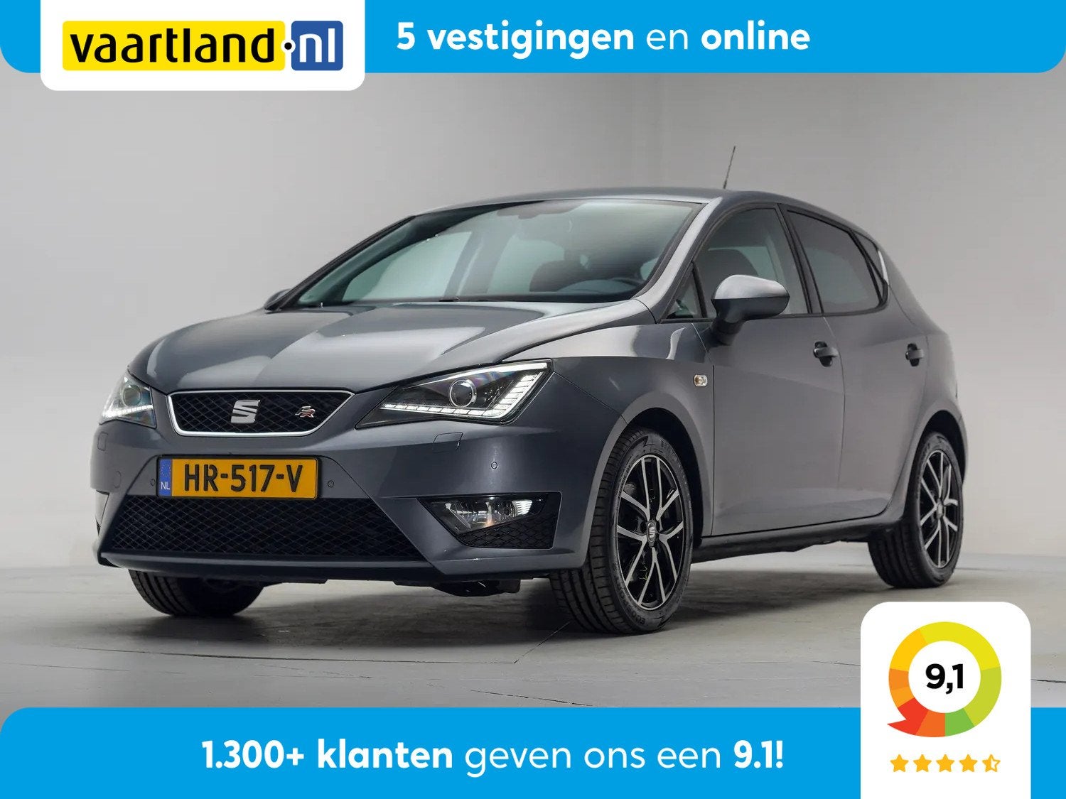 SEAT Ibiza 1.0 EcoTSI FR Connect Aut. [ Xenon Navi Apple/And, Auto's, Automaat, Origineel Nederlands, Bedrijf, Zilver of Grijs