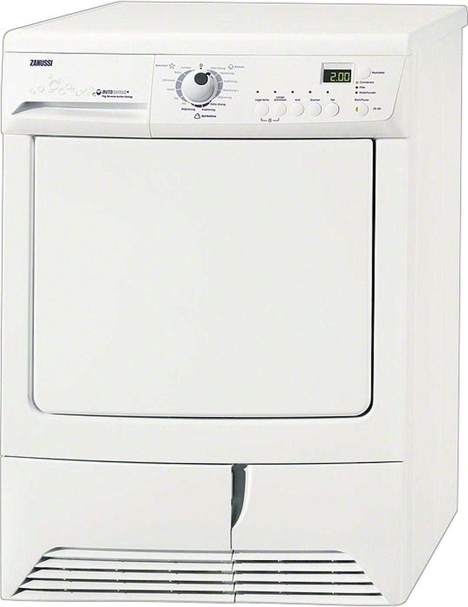 Vaderdagprijs Zanussi ZTE 285 wasdroger - 7kg Autosense+, Ophalen, 6 tot 8 kg, Gebruikt, Voorlader