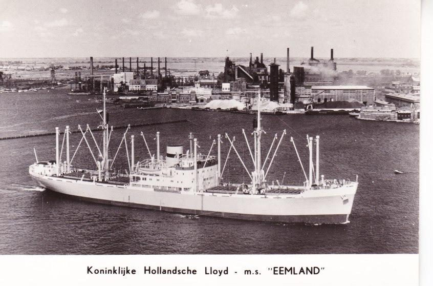 m/s "Eemland" Koningklijke Hollandsche Lloyd. 14-05, Ophalen of Verzenden, Gebruikt, Motorboot, Kaart, Foto of Prent