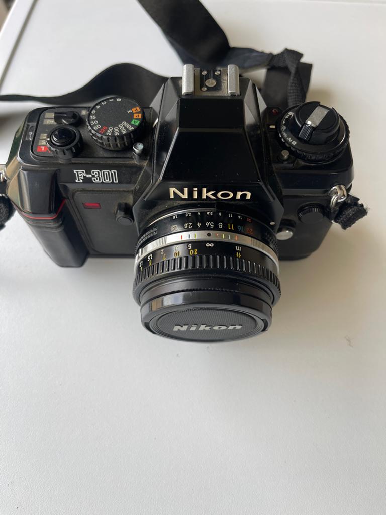 Nikon F-301 spiegelreflexcamera met lens, Ophalen of Verzenden, Gebruikt, Spiegelreflex, Nikon