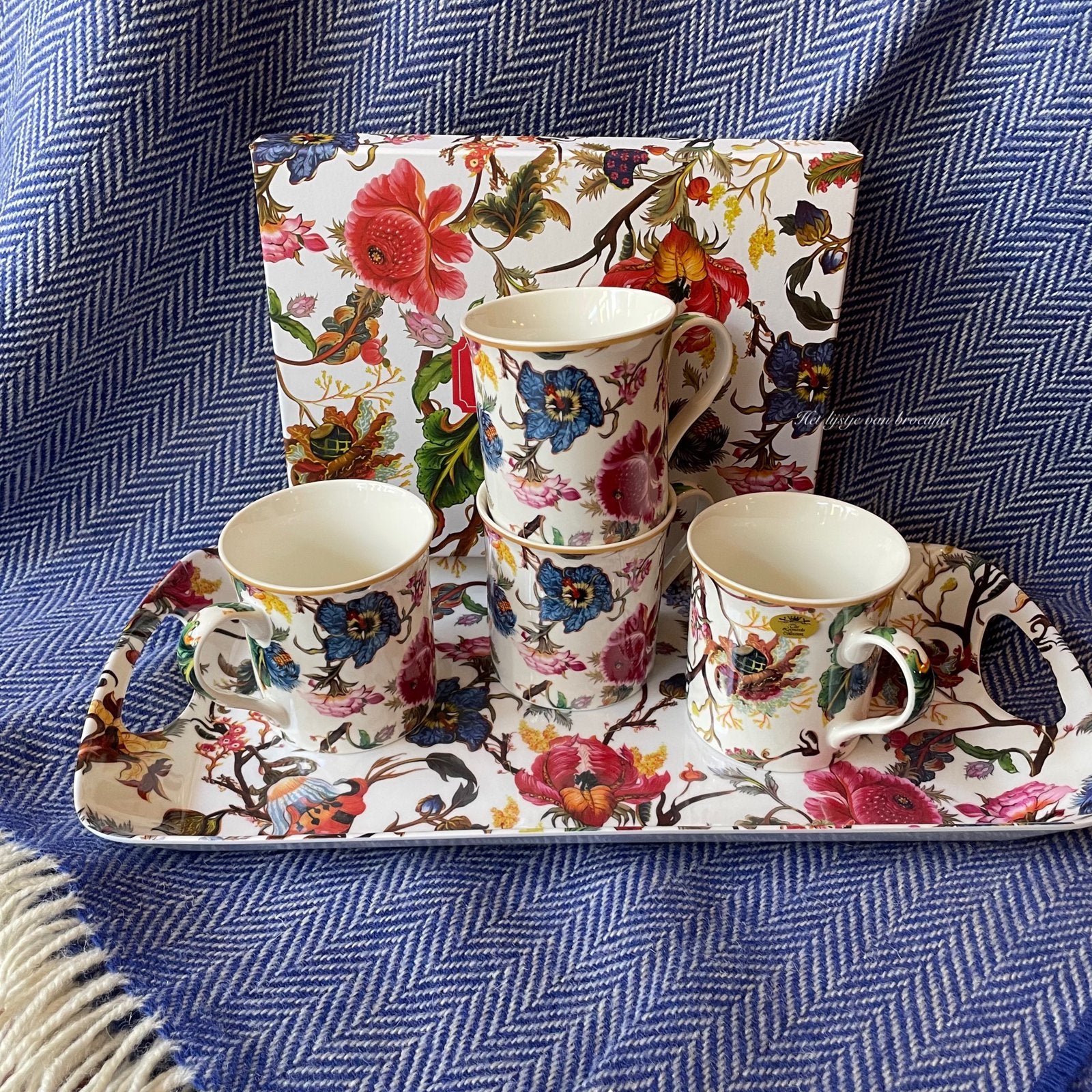 Engelse beker set William Morris Anthina 4 stuks, Info@geharo.nl, Geharo, Drempt, Porselein