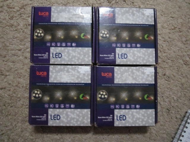 4x Luca Lighting 100 Warm Witte LED Verlichting Zwart Kabel, Ophalen of Verzenden, Zo goed als nieuw, Wit, Overige merken